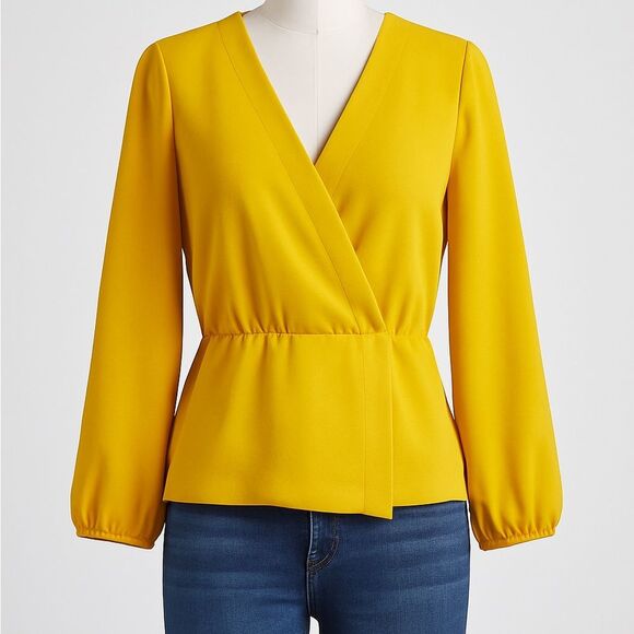 J. Crew Tops - ✨ J.Crew Mustard Yellow Wrap Blouse – Size 0 / Small | Send Me An Offer!